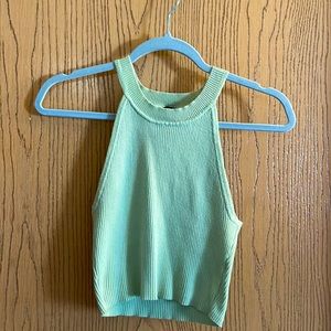 Green Tank Crop Top